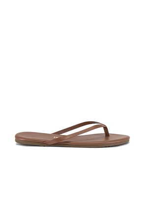TKEES Foundations Shimmer Flip Flop in Brown. Size 9.