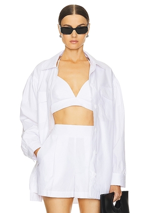 Susana Monaco Poplin Shirt in White. Size M, S, XL, XS.