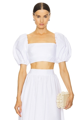 Susana Monaco Puff Sleeve Top in White. Size M, S, XL, XS.