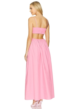 Susana Monaco Open Back Maxi Dress in Pink. Size L, XL.