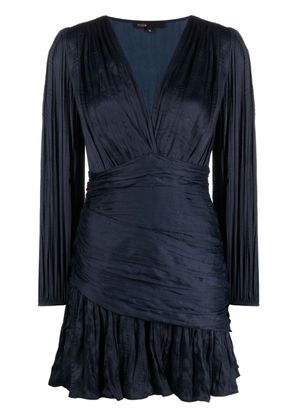 Maje long-sleeved draped minidress - Blue