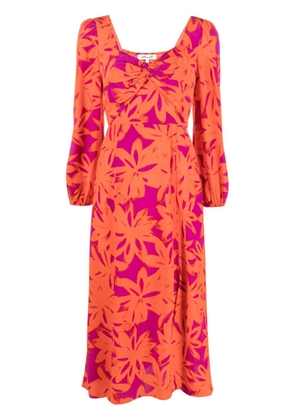 DVF Diane von Furstenberg Evie floral-print midi dress - Orange