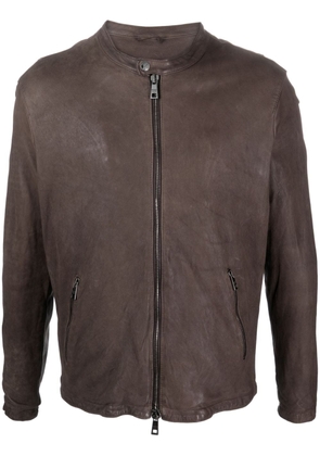 Giorgio Brato zip-up leather jacket - Brown