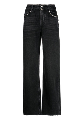Maje rhinestone-embellished wide-leg jeans - Black