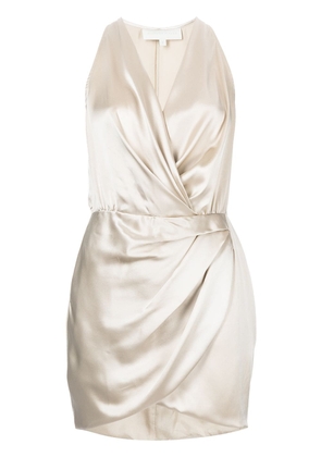 Michelle Mason draped-detail halterneck dress - Gold