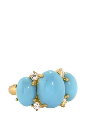 Irene Neuwirth 18kt yellow gold Classic turquoise and diamond ring