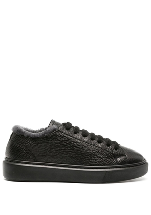 Doucal's faux-shearling leather sneakers - Black