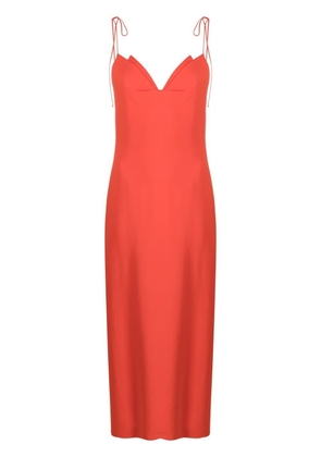 Del Core sleeveless silk long dress - Red