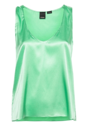 PINKO sleeveless stretch-silk top - Green