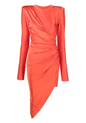 Alexandre Vauthier draped-detail asymmetric-hem dress - Orange