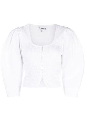 GANNI organic cotton-poplin blouse - White