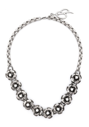 Blumarine crystal-embellished polished-finish necklace - Silver