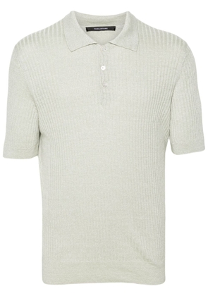 Tagliatore short-sleeve ribbed-knit polo shirt - Green