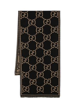Gucci GG-jacquard wool scarf - Black