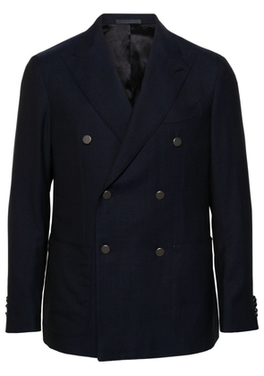 Caruso double-breasted wool blazer - Blue