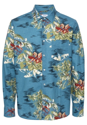 ASPESI hawaiian-print poplin shirt - Blue