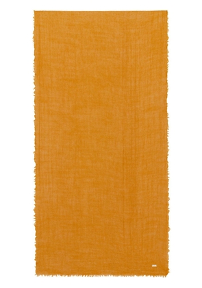Saint Laurent frayed rectangle scarf - Yellow