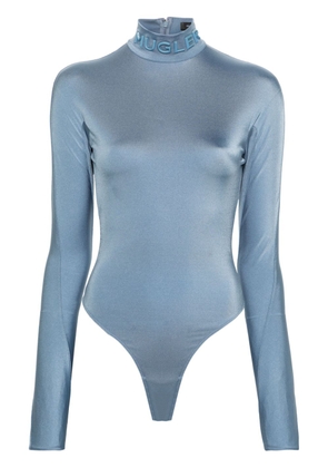 Mugler logo-appliqué bodysuit - Blue