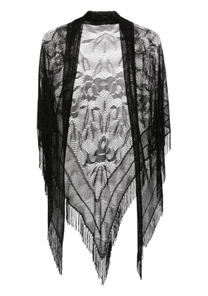Faliero Sarti Lisetta open-knit shawl - Black
