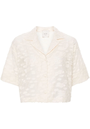 Alysi embroidered camp-collar organza shirt - White