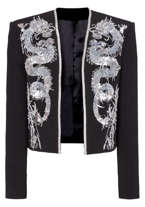 Balmain dragon-embroidered Spencer jacket - Black