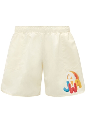 JW Anderson logo-print swim shorts - Neutrals