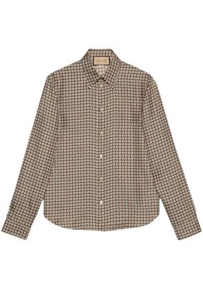 Gucci stirrup-print silk shirt - Neutrals