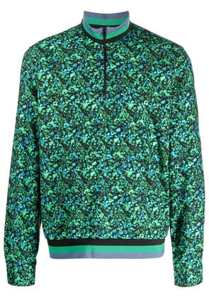 Paul Smith short-zip floral-print sweatshirt - Green