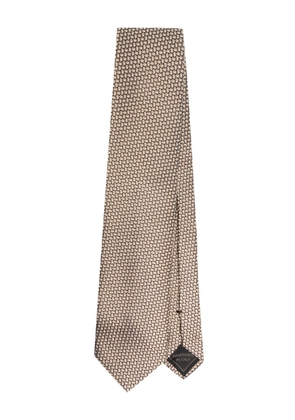 Brioni patterned-jacquard silk tie - Neutrals