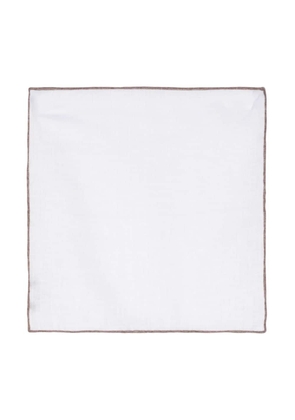 Lady Anne contrasting-border linen handkerchief - White