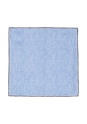 Lady Anne chambray linen pocket square - Blue