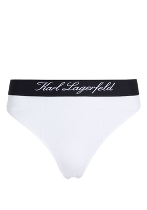 Karl Lagerfeld logo-waistband high-waist briefs - White