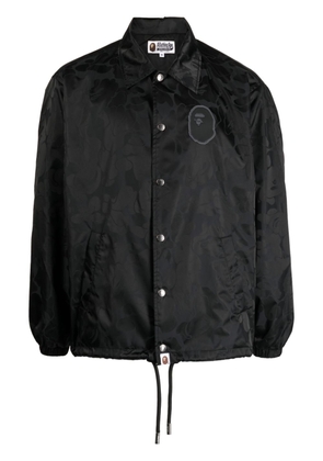 A BATHING APE® logo-patch abstract-print bomber jacket - Black
