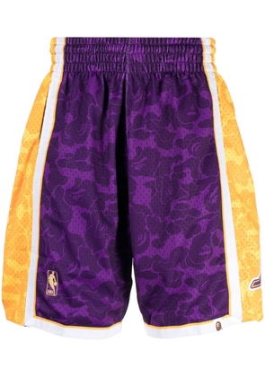 A BATHING APE® logo-print track shorts - Purple