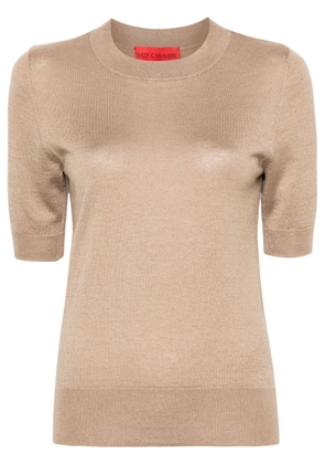 Wild Cashmere fine-ribbed top - Brown