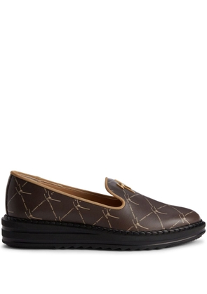Giuseppe Zanotti Tim logo-embossed leather loafers - Brown