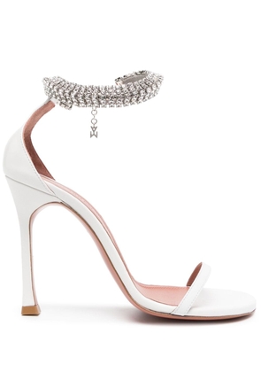 Amina Muaddi Iman 105mm crystal-embellished sandals - White
