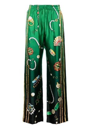 Casablanca La Boite A Bijoux silk trousers - Green