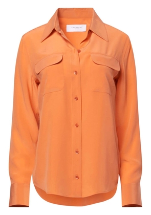 Equipment Slim Signature long-sleeve silk shirt - Orange