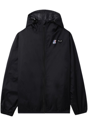 Comme Des Garçons Play x K-Way zip-up hooded jacket - Black