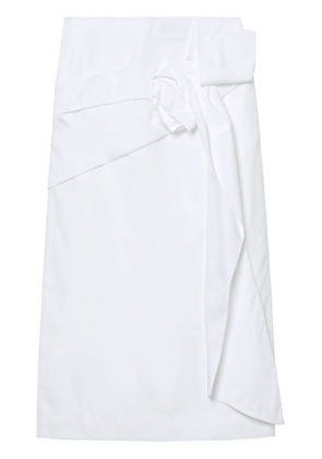 Simone Rocha gathered-detail cotton midi skirt - White