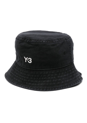 Y-3 embroidered-logo cotton bucket hat - Black