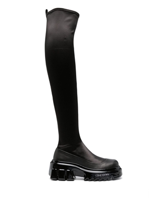 Stine Goya 65mm panelled over-the-knee boots - Black