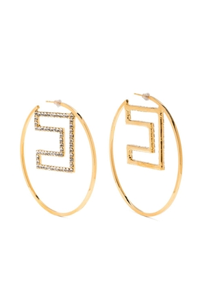 Elisabetta Franchi logo-detailed hoop earrings - Gold