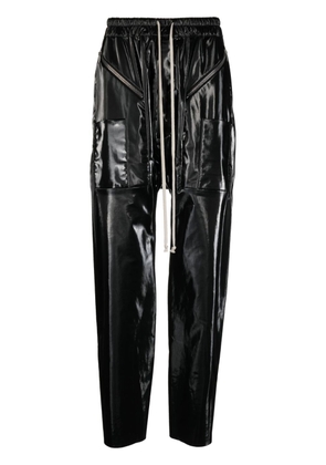 Rick Owens DRKSHDW glossy-finish drop-crotch trousers - Black