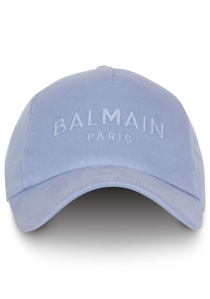 Balmain logo-embroidered cotton cap - Blue
