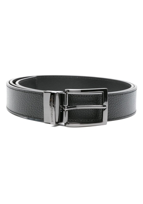 Emporio Armani grained leather belt - Black