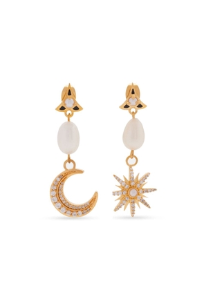 Missoma Moonlight pearl drop earrings - Gold