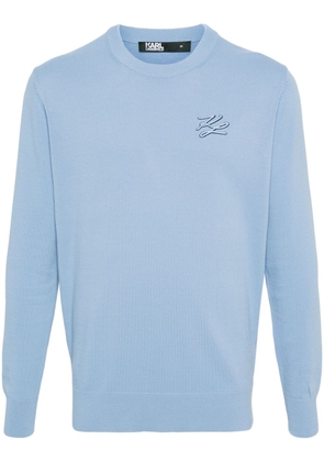 Karl Lagerfeld logo-embroidered jumper - Blue