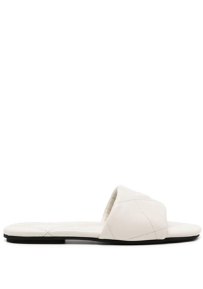 Emporio Armani open-toe quilted slippers - White